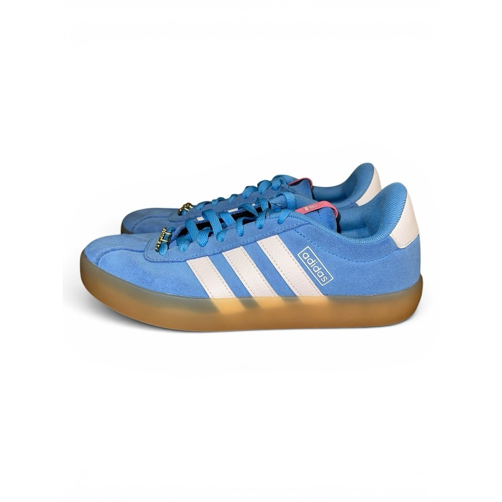 Adidas Women's VL Court 3.0 Shoes, Style# ID9074, Size 7.5 Blue Burst Gum - Picture 5 of 9